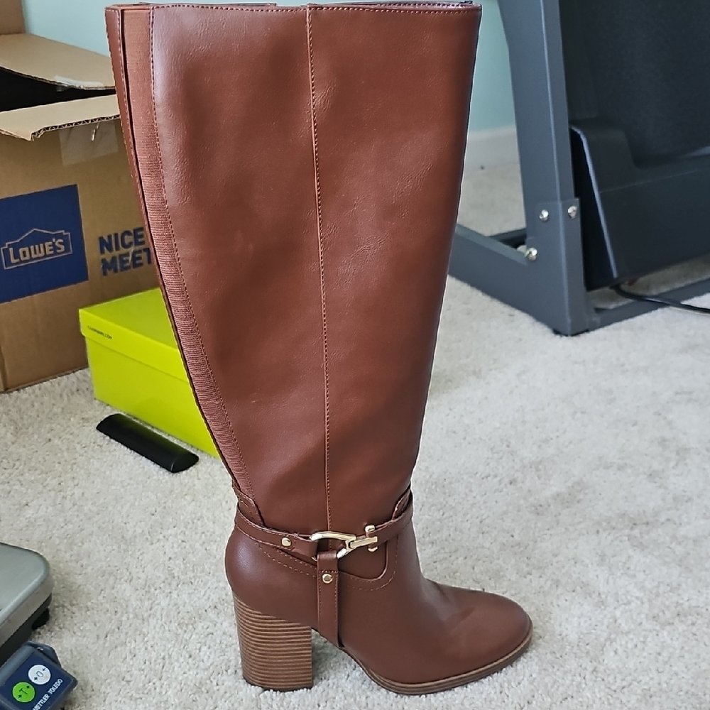 Brown Leather Knee-High Boots
